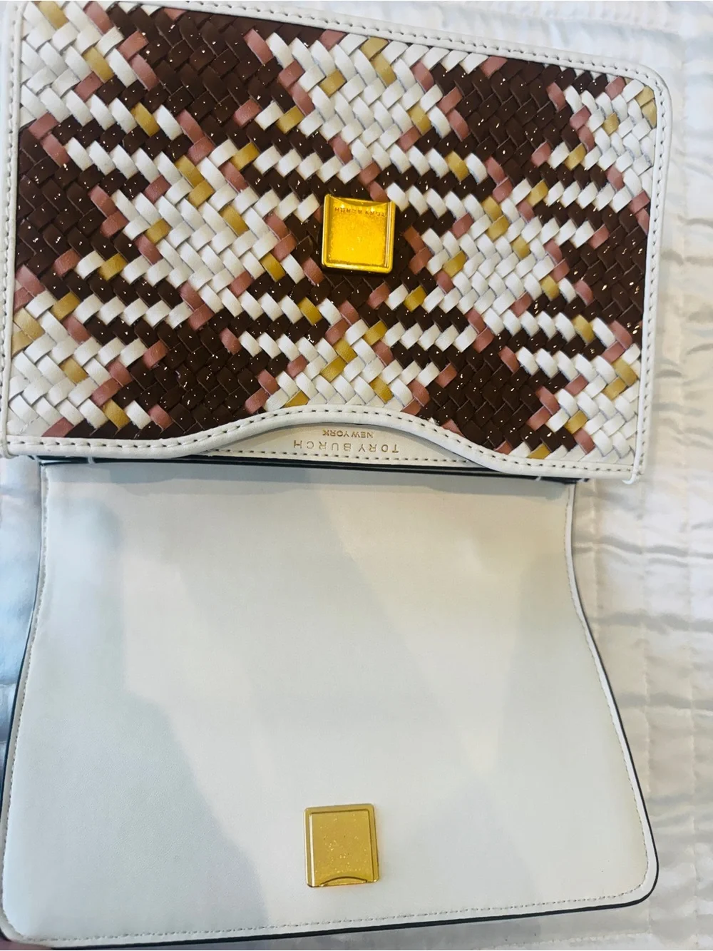 Tory Burch Multicolor Woven Leather Crossbody Bag